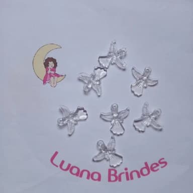 Pingente Anjinho de Acrilico Transparente Pct 50 Unidades