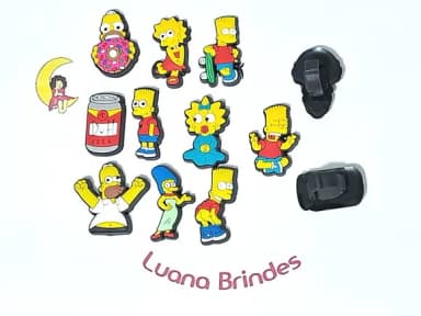 Pins para Cadarço Simpsons Emborrachado Pacote C/10 Unidades