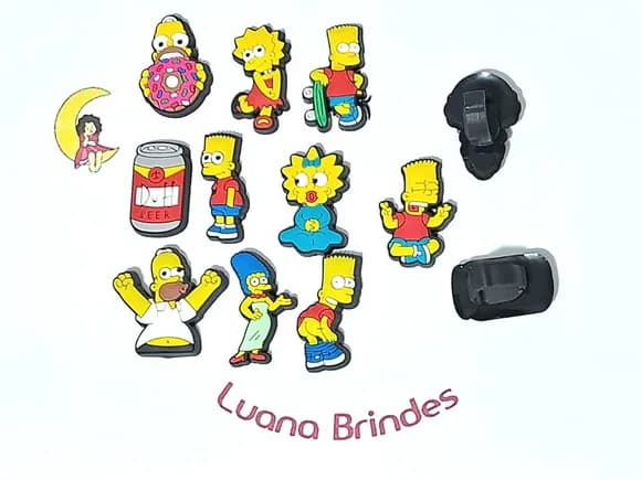 Pins para Cadarço Simpsons Emborrachado Pacote C/10 Unidades