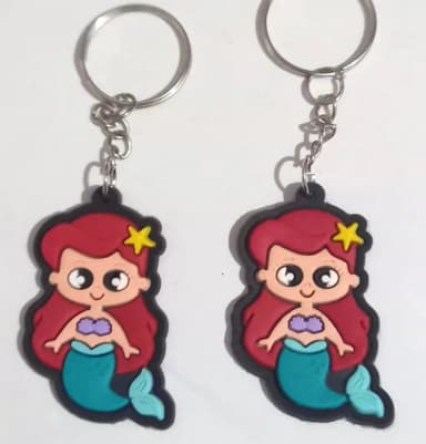 Chaveiro Princesa Ariel Emborrachado - 4 Peças
