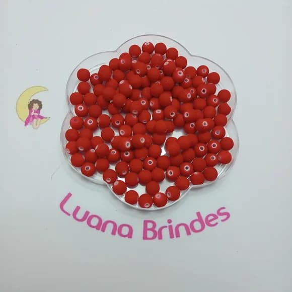 Bolinha Emborrachada Vermelha 8mm Pct 100 Unidades