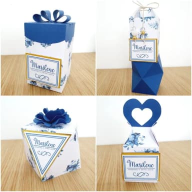 Kit 60 Lembrancinhas Floral Azul