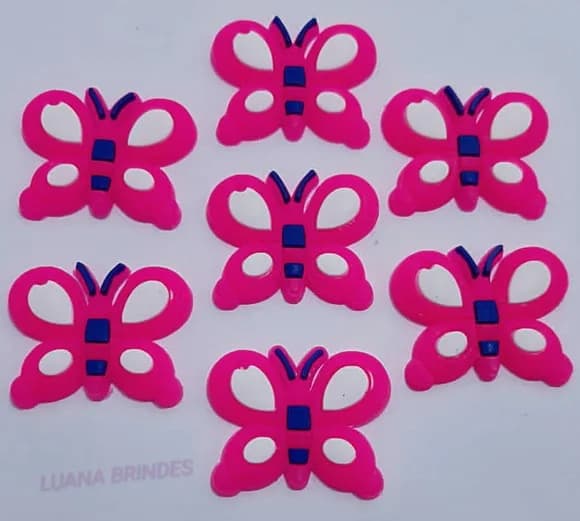 Pingente Borboleta de Borracha - pct c/ 6 unid