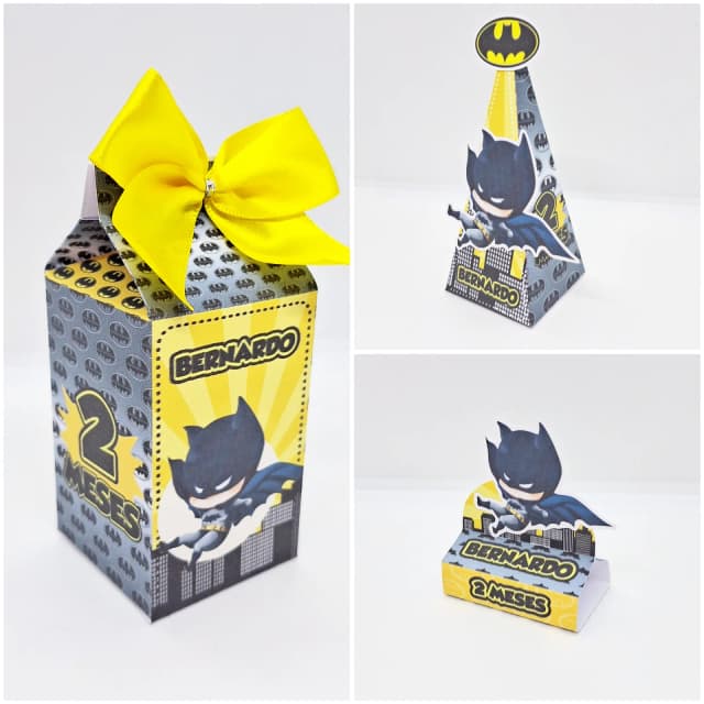 PEGUE E MONTE - Kit Festa BATMAN BABY - Decoração de Festa - Caixinhas Personalizadas
