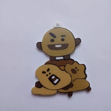Pingente KPOP BTS Shooky de Acrílico UV 5,5cm 4 Unidades