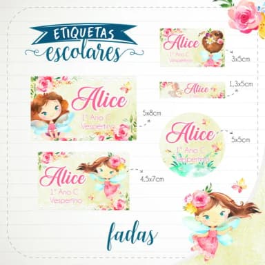 60 Etiquetas Escolares Personalizadas Prova D'agua