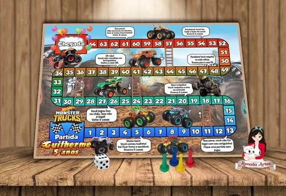Tabuleiro Educativo Personalizado Monster Truck