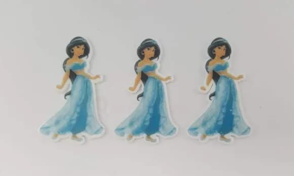 Aplique da Princesa Jasmine em Acrílico Uv com 5cm