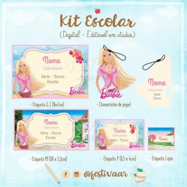 60 Etiquetas Escolares Personalizadas Prova D'agua