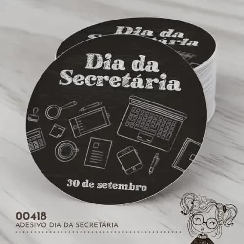 Adesivo Redondo Dia da Secretária - 00418