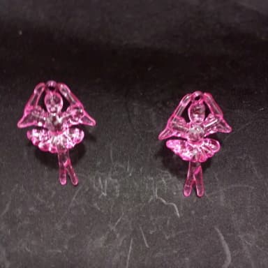 Pingente Bailarina de Acrílico Pink de 6,0cm Pct 8 Unidades