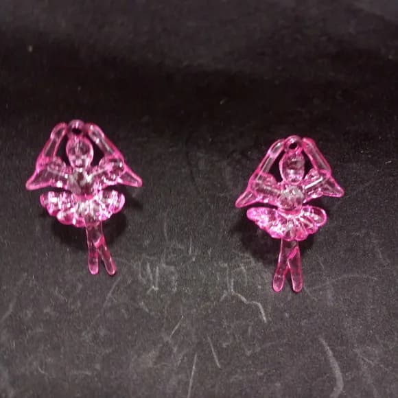 Pingente Bailarina de Acrílico Pink de 6,0cm Pct 8 Unidades