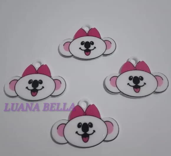 Pingentes de acrílico U.V de Personagem - Kit com 7 unidades