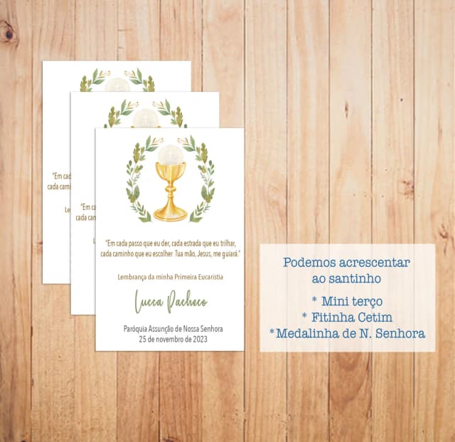 Lembrança Primeira Comunhão - Santinho