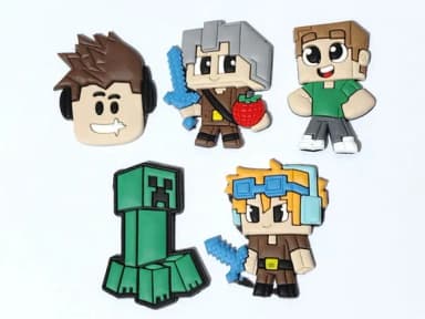 Aplique Minecraft Emborrachado Pacote com 5 Unidades