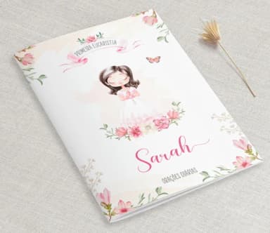 Livro De Orações Lembrança Eucaristia Aquarela Menina