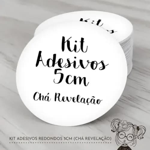 028 Kit Adesivos Redondos Chá Revelação