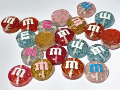 Miçanga Pastilha M&m's Translúcida 14mm Pacote C/20 Unidades