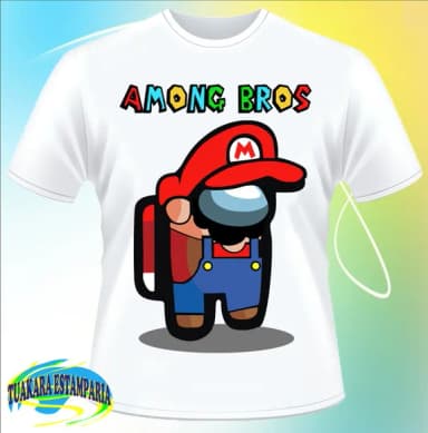 Camiseta Among Us Super Mario Bros