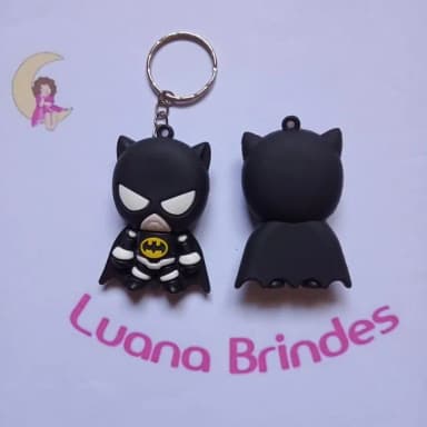 Chaveiro Batman 3d Emborrachado 5cm Pct 2 Unidades