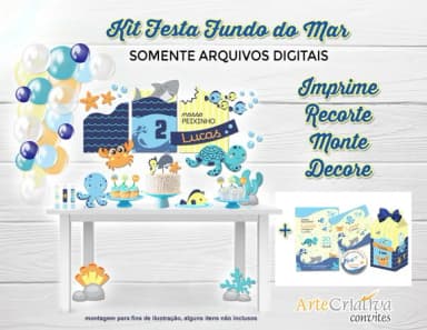 Kit Festa Fundo do Mar - Imprime, Recorte, Monte e Decore