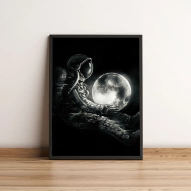 Quadro Astronauta Com Lua Em Suas Mãos 372