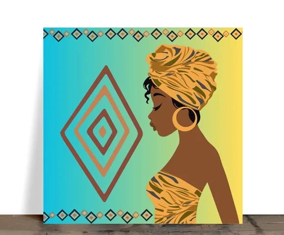 Azulejo Decorativo Afro 15x15 cm com Suporte