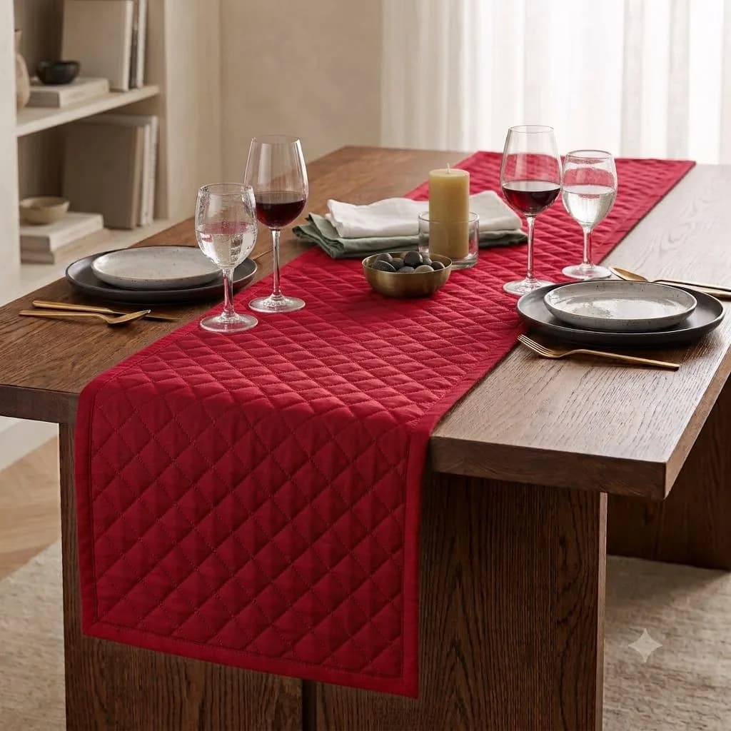 Trilho de Mesa em Tecido Oxford Matelado Diversas Cores para Jantares Românticos e Ocasiões Especiais Alta Qualidade