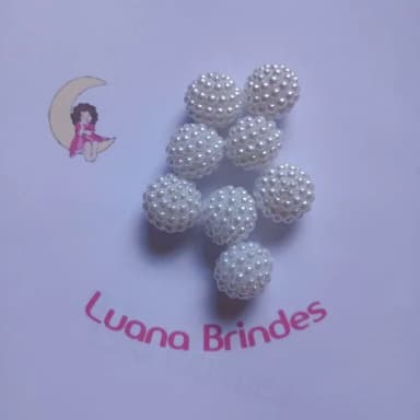 Pérolas Craqueladas Branca 18mm Pct 20 unidades