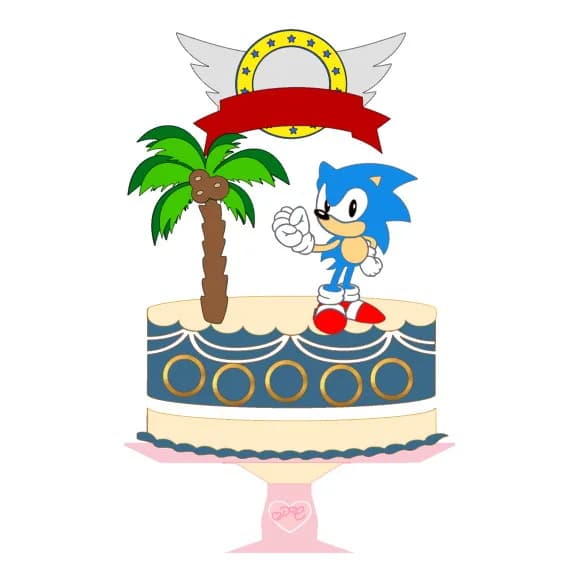 Arquivo de Corte - Topo de Bolo Em Camadas Sonic - Cod 50