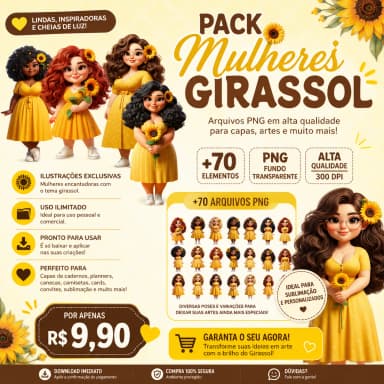 Arquivo Digital Pack Mulheres Girassol Setembro Amarelo