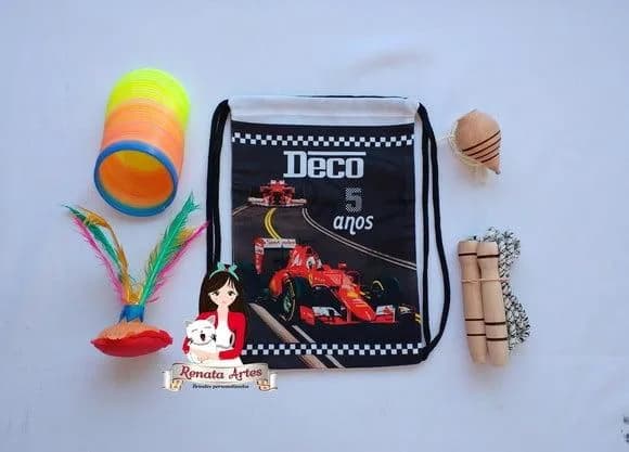 Mochila Boa Infância Personalizada Tema Fórmula 1