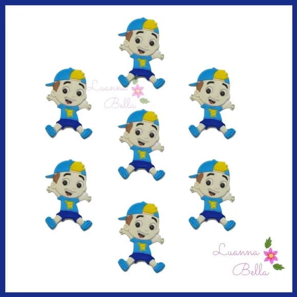 Aplique Menino de borracha- Pct c/7unds