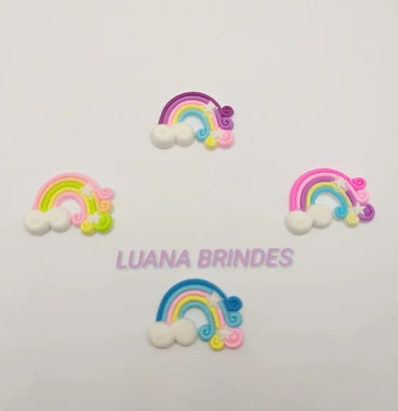 Aplique Arco-íris Emborrachado Colorido de 3,5cm Pct C/10 un