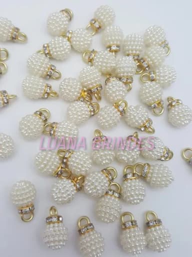 Pingente de Pérola Craquelada - 12mm - Pct com 10 Unidades