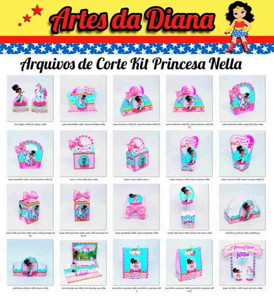 Arquivos De Corte Silhouette - Kit Princesa Nella