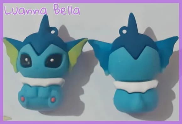 Pingente Pokémon Vaporeon de Borracha 5cm - Pct c/2 Unid