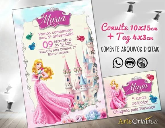 Convite Digital C/tag a Bela Adormecida 3