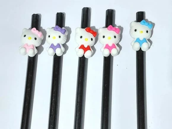 Lápis C/ponteira Hello Kitty 3cm Pacote com 5 Unidades