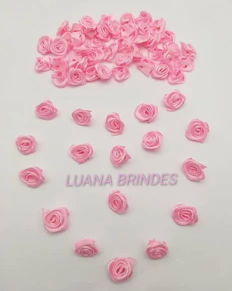 Flor Rococó Rosa - 14mm - Pct com 50 Unidades