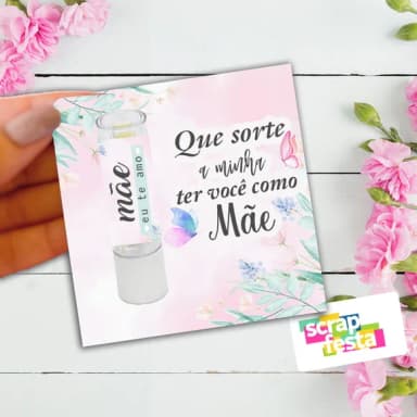 Brinde Card com Manteiga de Cacau Personalizado Dia das Mães