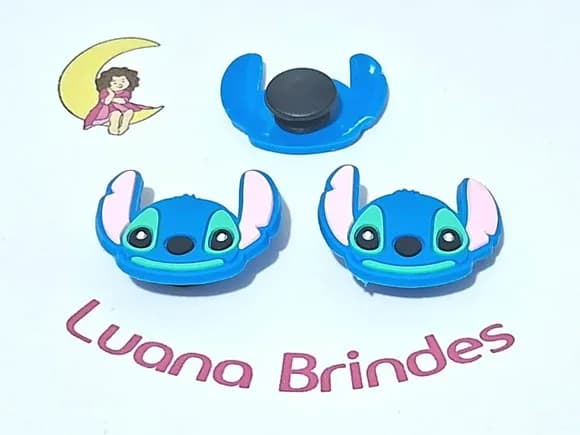 Pins de Crocs Stitch 2,5cm Emborrachado Pacote com 6 Unidade