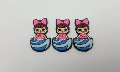 Aplique LOL Fancy Egg Emborrachado de 3,6cm