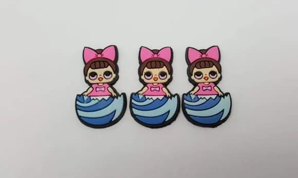 Aplique LOL Fancy Egg Emborrachado de 3,6cm