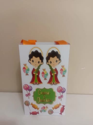 Sacolinhas Personalizadas Cosme e Damião para Lembrancinhas