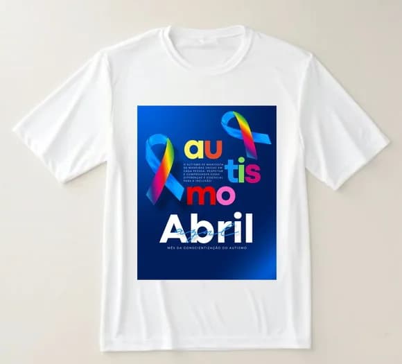 Camiseta Autismo Abril Azul Conscientização com Estilo