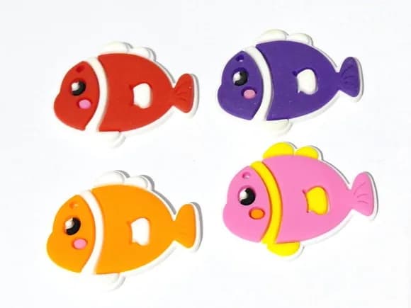 Aplique Peixinhos Coloridos Emborrachados Pacote C/8 Unidade