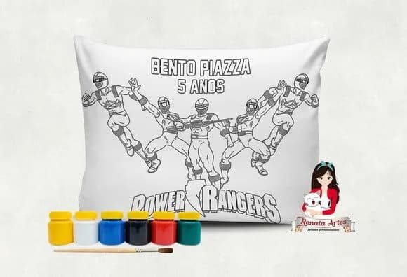 Almofada com Tinta para Colorir Power Rangers