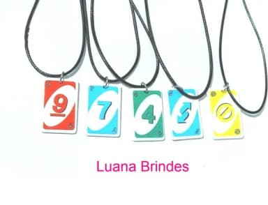 Colar Carta Uno Frente e Verso 3,5cm Pacote com 5 Unidades