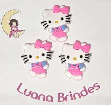 Aplique Hello Kitty e Melody Emborrachado Pcts com 6 Peças